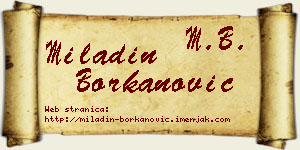 Miladin Borkanović vizit kartica